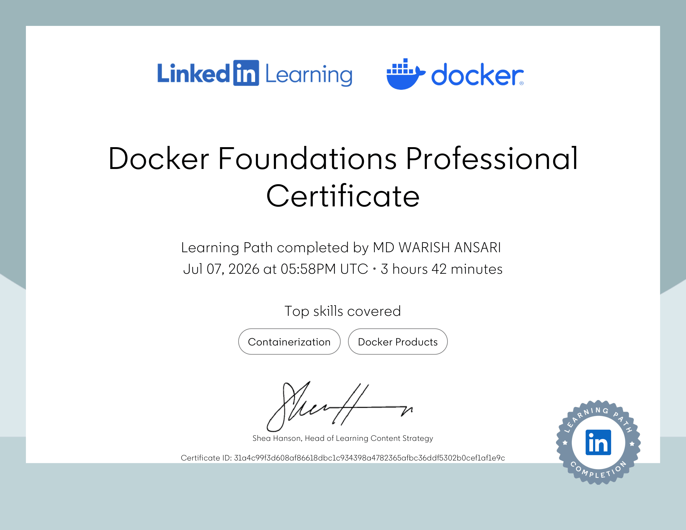 Docker Foundations Professional Certificate